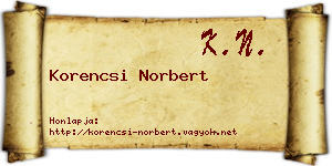 Korencsi Norbert névjegykártya