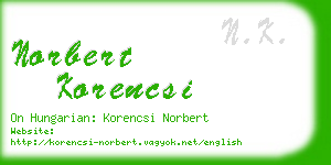 norbert korencsi business card